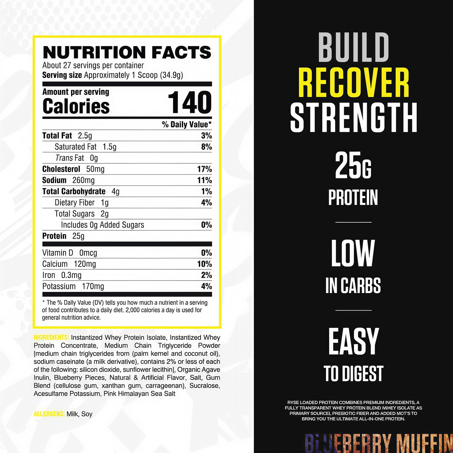 RYSE Supplements   Loaded Protein 27 Servings