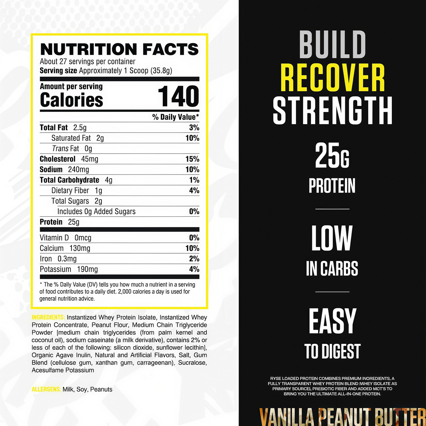 RYSE Supplements   Loaded Protein 27 Servings
