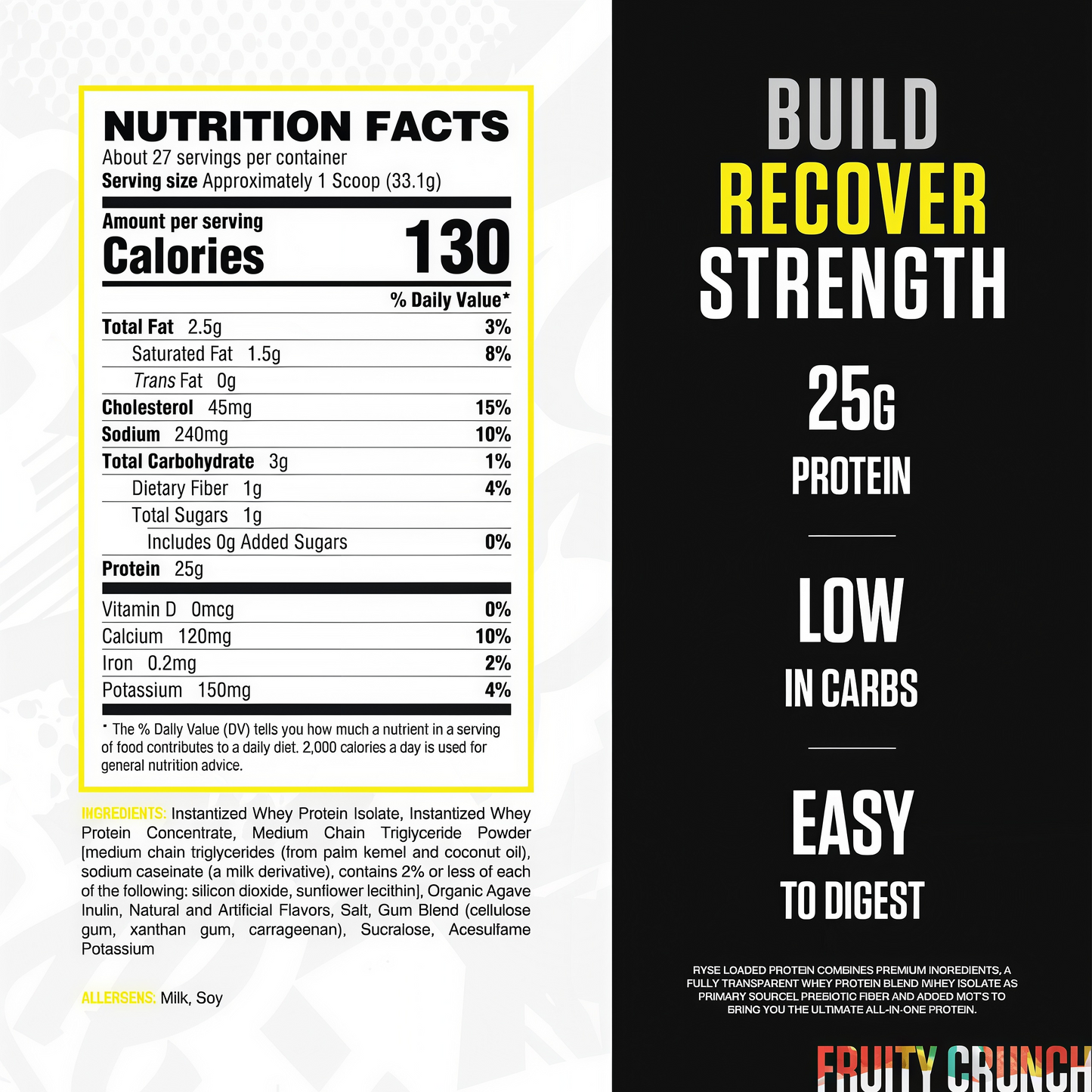 RYSE Supplements   Loaded Protein 27 Servings