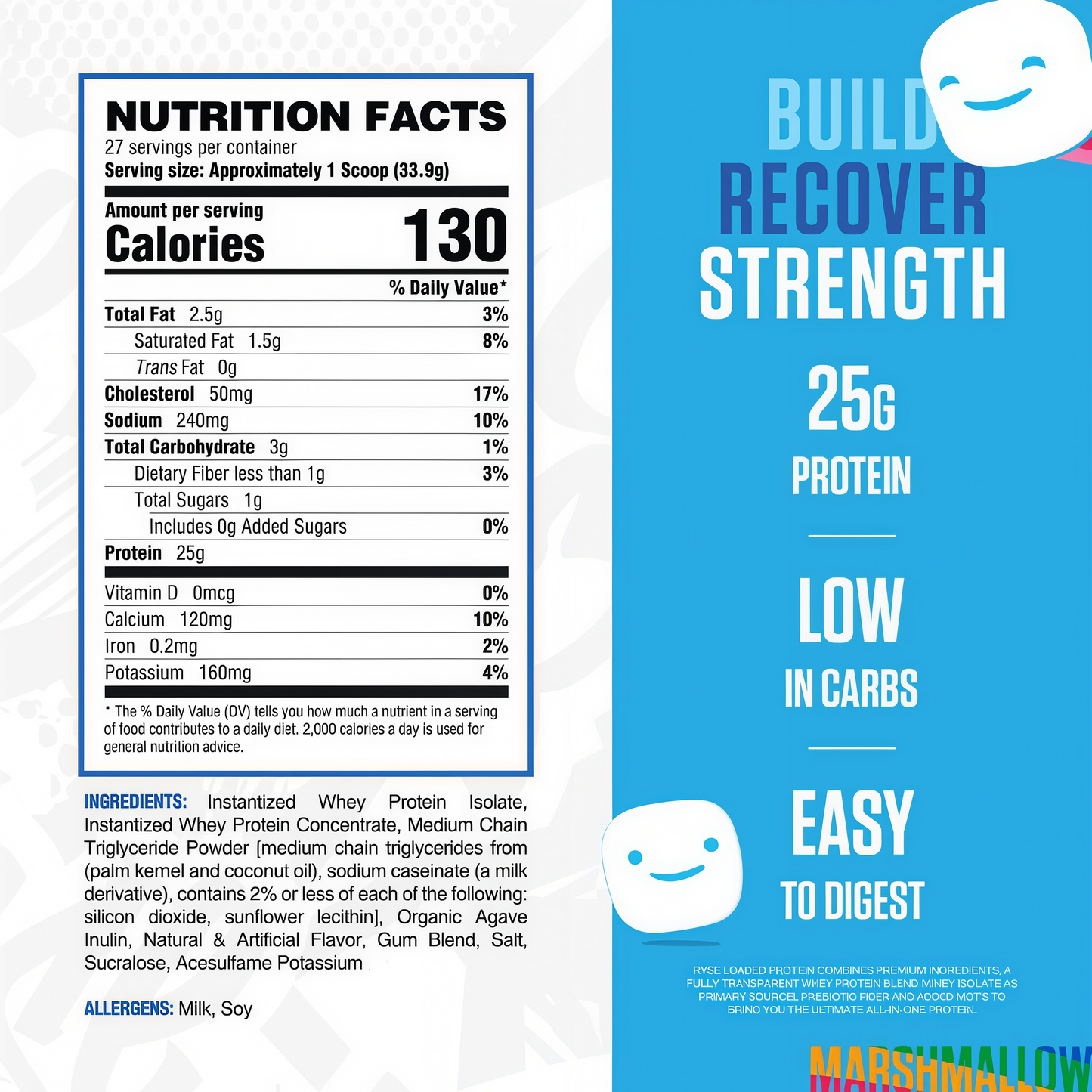 RYSE Supplements   Loaded Protein 27 Servings