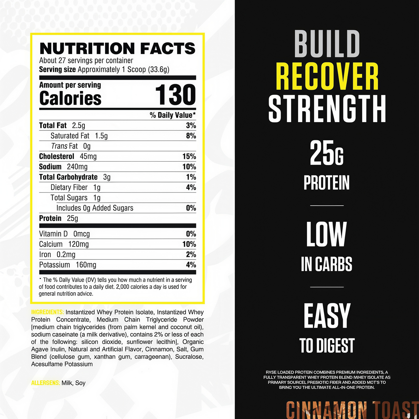 RYSE Supplements   Loaded Protein 27 Servings